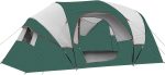 10 Person Camping Tent - Portable Easy Set Up Family Tent for Camp, Windproof Fabric Dome Tent Outdoor for Hiking, Backpacking, Traveling-14'x11'x74in(H)
