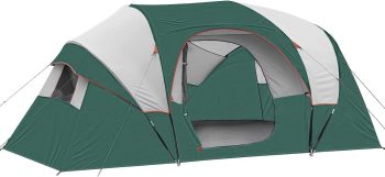 10 Person Camping Tent - Portable Easy Set Up Family Tent for Camp, Windproof Fabric Dome Tent Outdoor for Hiking, Backpacking, Traveling-14'x11'x74in(H)